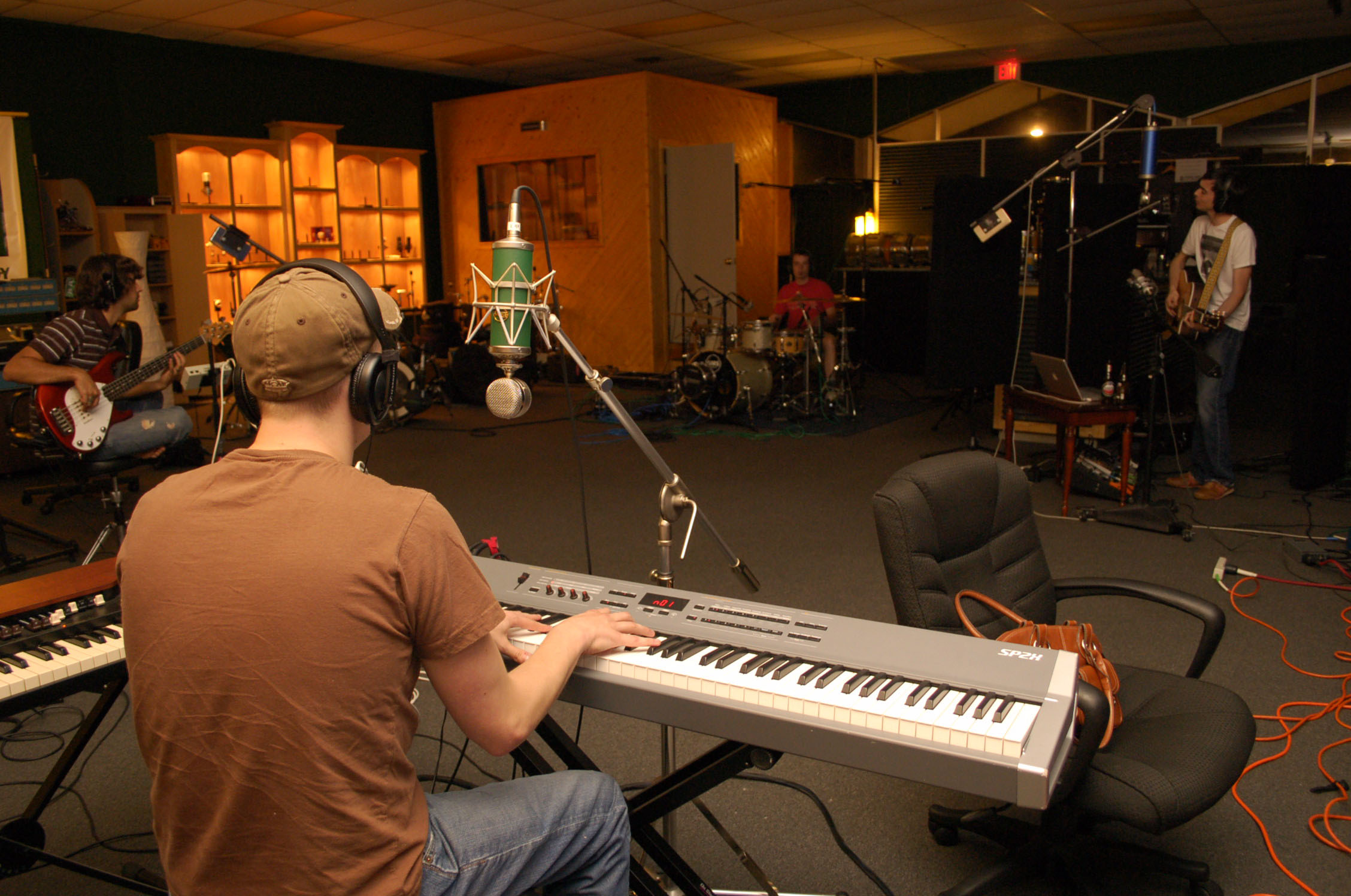 Paul Luc, band recording at Treelady Studios, Pittsburgh