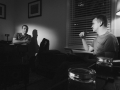 Jeff Balmert and John Rokosz, scriptwriting in White Ball Productions studio