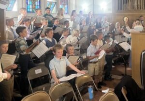 youth choir in loft